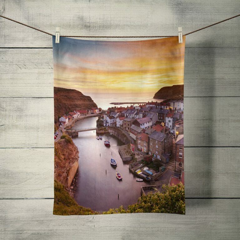 Staithes Tea Towel