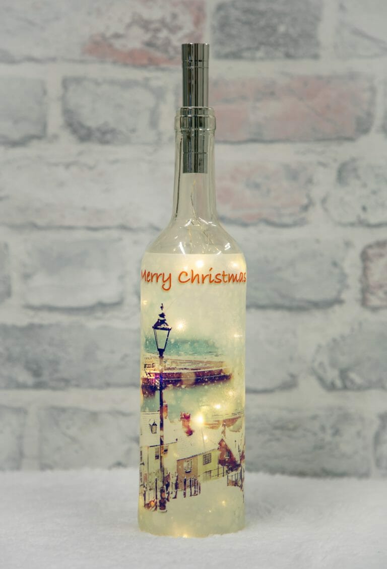 Whitby Steps Christmas Light Up Bottle