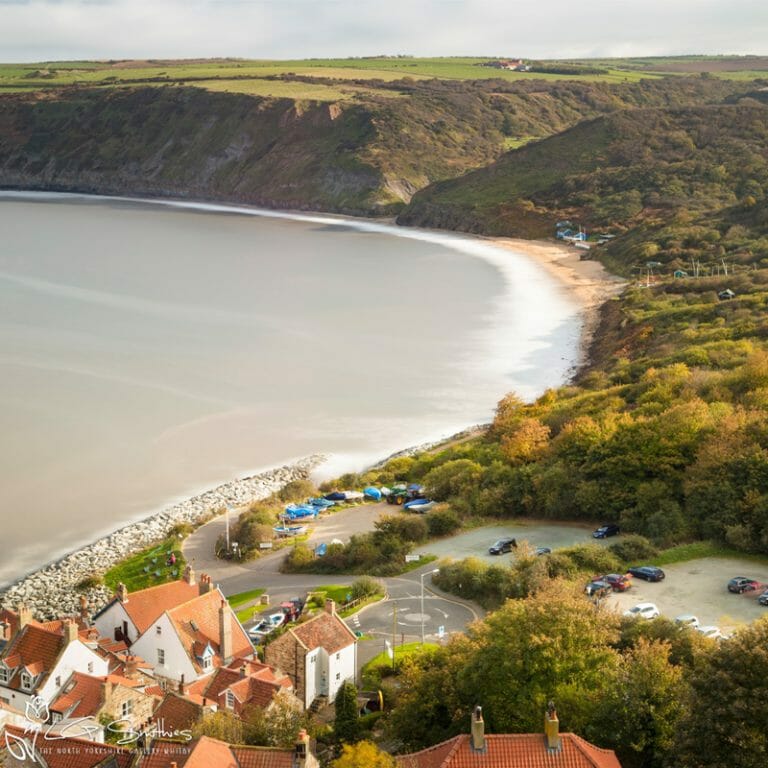Autumn Along Runswick Bay Mini Foam Board Print