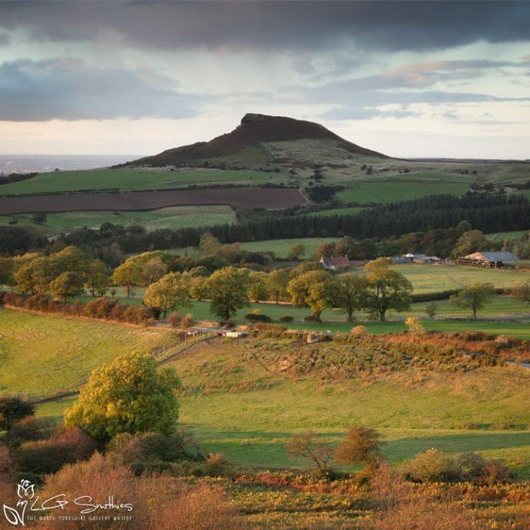 Autumn At Aireyholme Farm Roseberry Topping Photo Slate