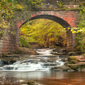 Autumn Under Falling Foss Bridge Photo Slate