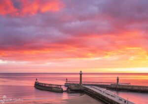 Beautiful Whitby Sunrise Over The Piers