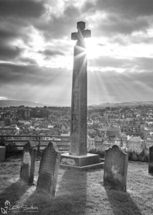 Caedmon's Cross Black And White Portrait