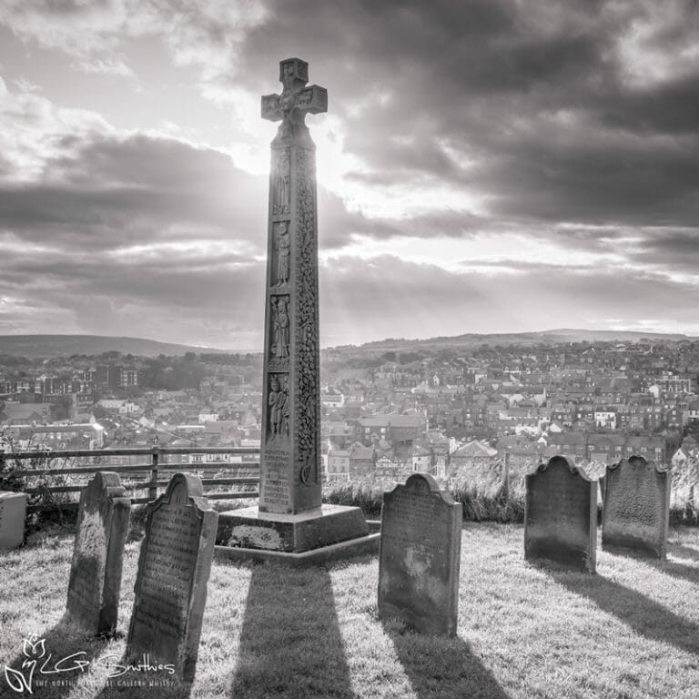 Caedmon's Cross Black and White Mini Foam Board Print