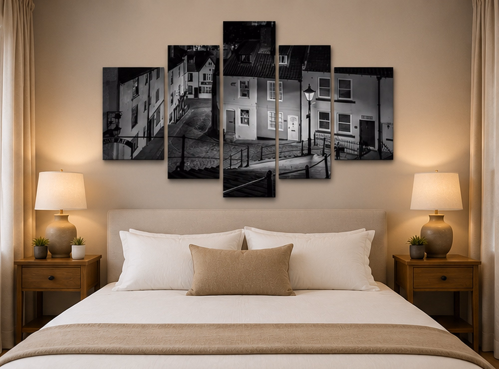 Church St And The 199 Steps Whitby 5PCS Wall Art 4 Church St And The 199 Steps Whitby 5PCS Wall Art Bedroom Decor Feature