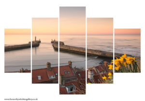 Daffodils At Whitby Harbour 5PCS Wall Art
