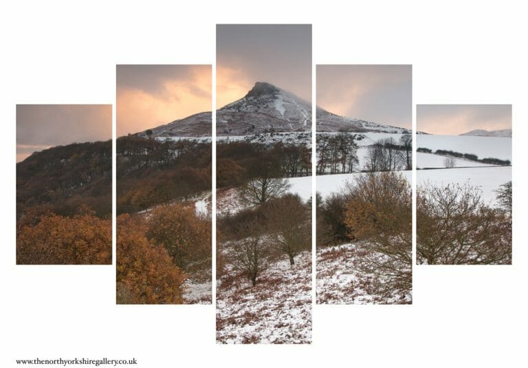 December Snow At Roseberry Topping 5PCS Wall Art