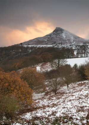 December Snow At Roseberry Topping Portrait