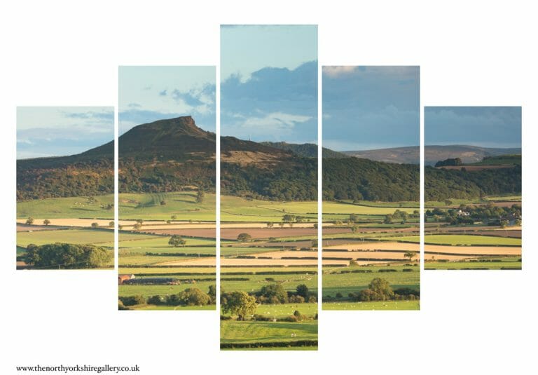 Early Autumn In The Fields Below Roseberry Topping 5PCS Wall Art
