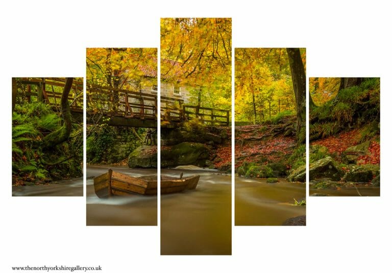 Falling Foss Tea Garden Boat 5PCS Wall Art