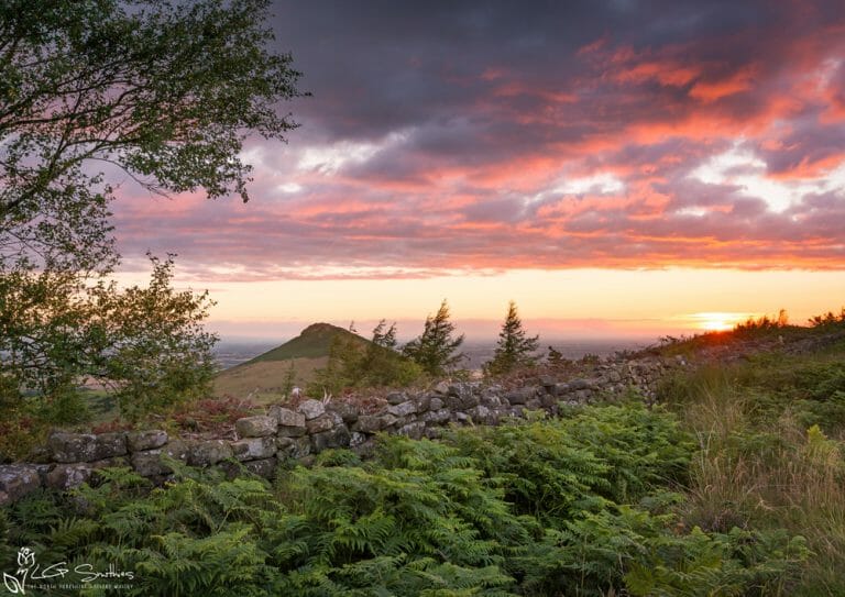 Fire In The Sky Above Roseberry And The Tees Valley