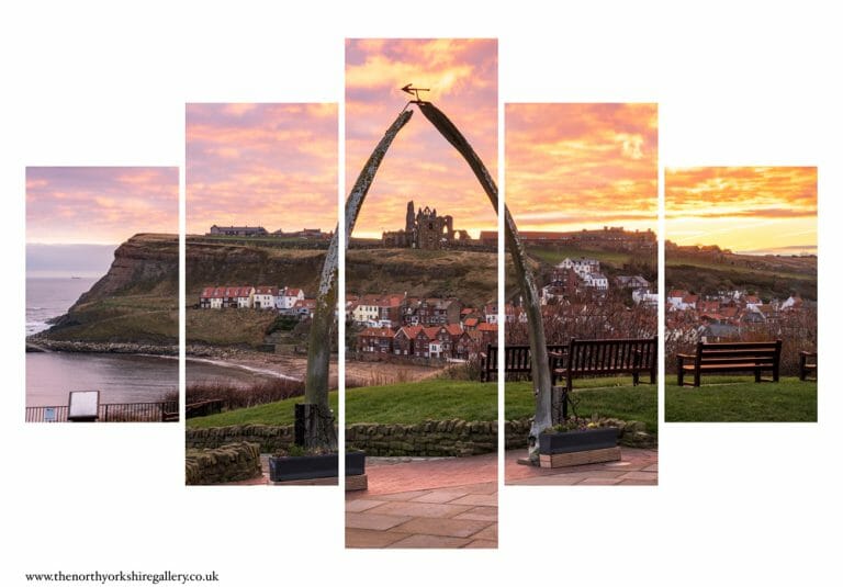 Fire In The Sky At Whitby Whalebones 5PCS Wall Art