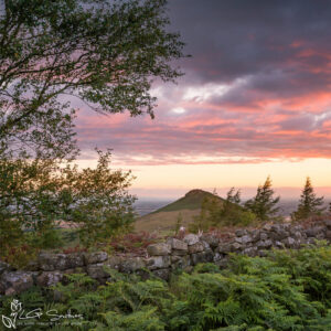 Fire In The Sky Above Roseberry And The Tees Valley Photo Slate