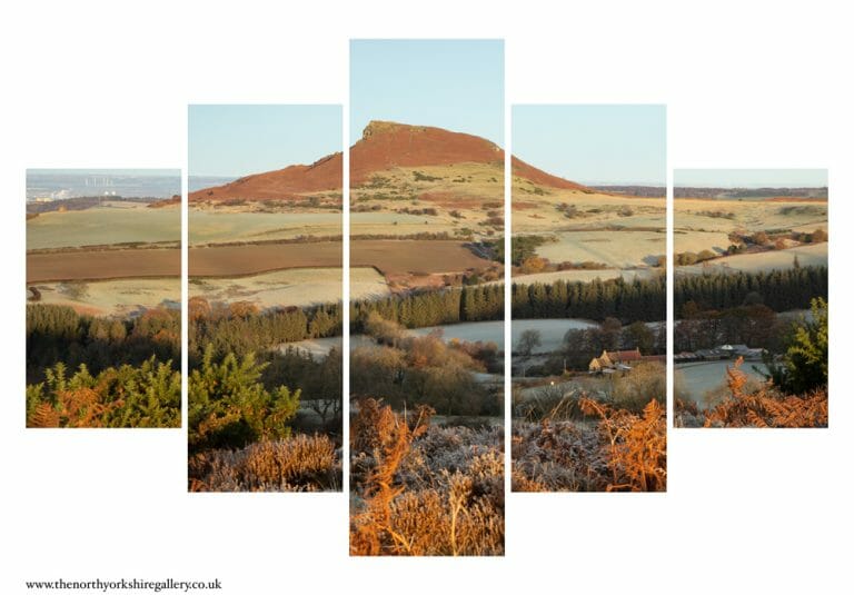 Frost Morning On The Moor Looking Down Towards Roseberry Topping 5PCS Wall Art