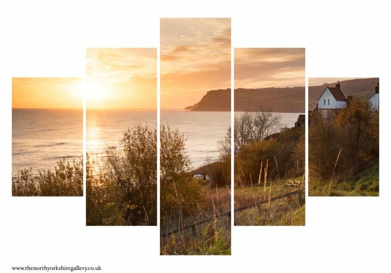 Golden Sunrise Over Robin Hood's Bay 5PCS Wall Art