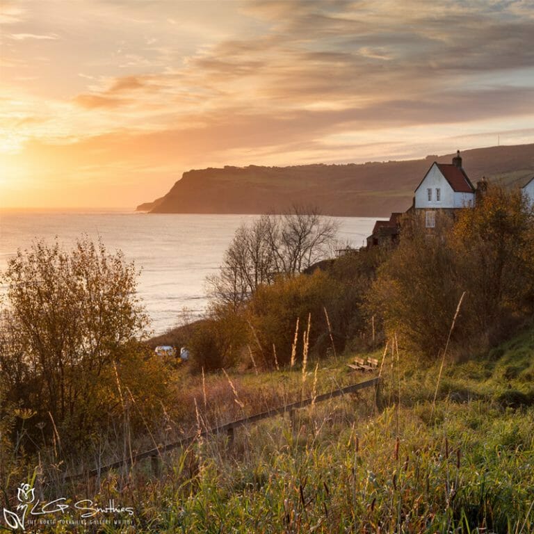 Golden Sunrise Over Robin Hood's Bay Mini Foam Board Print