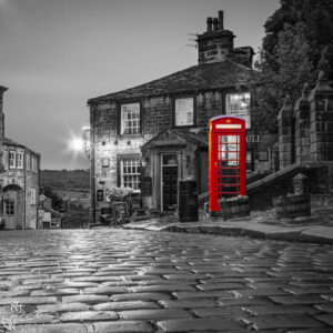 Haworth At Night Colour Splash Photo Slate