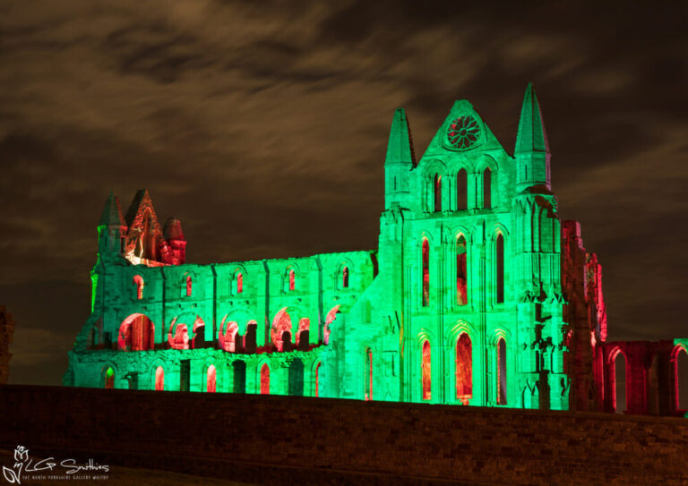 Illuminated Whitby Abbey North Face