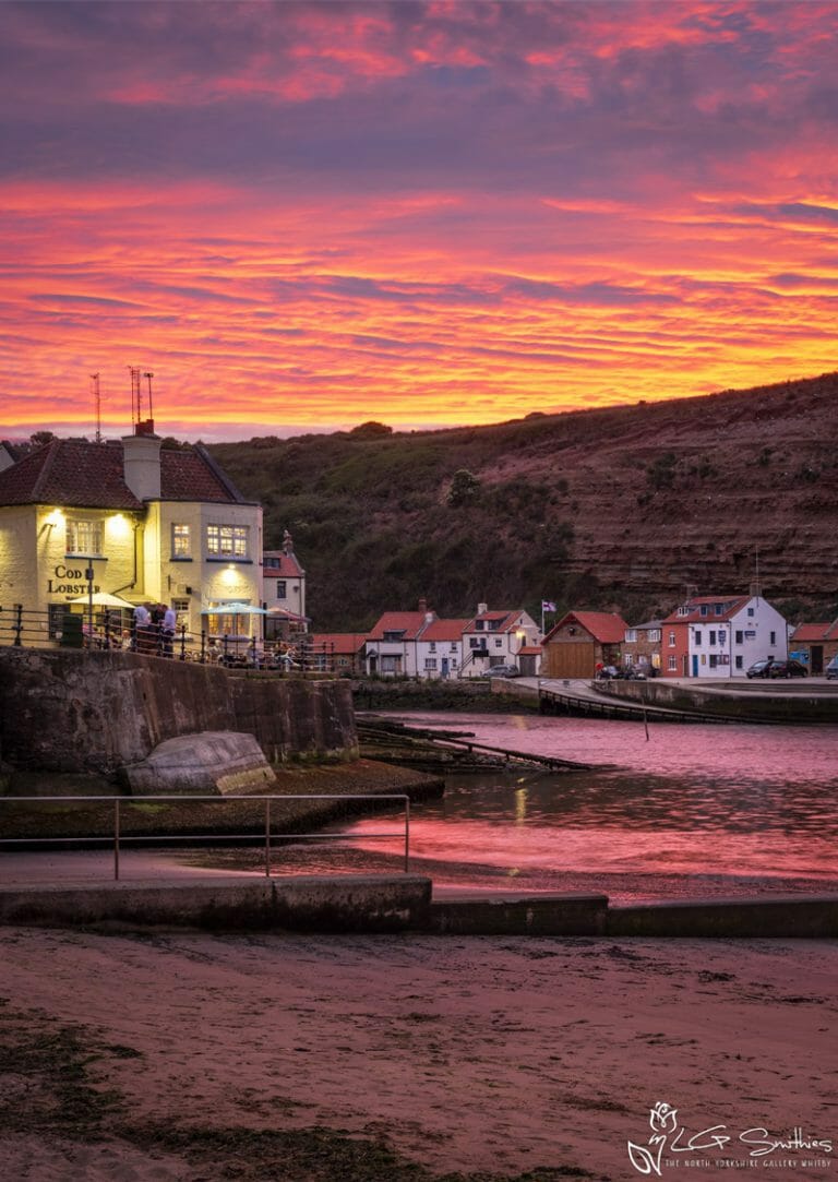 Incredible Sunset At Staithes Beach