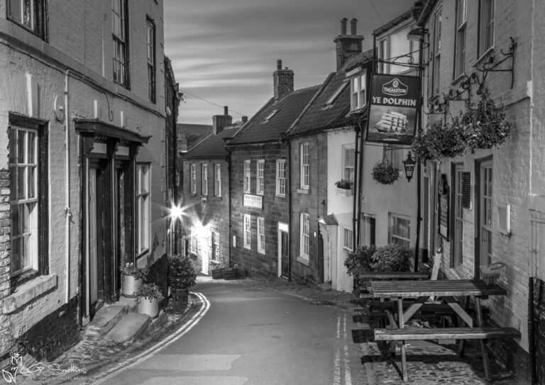 King Street Robin Hood's Bay Black and White