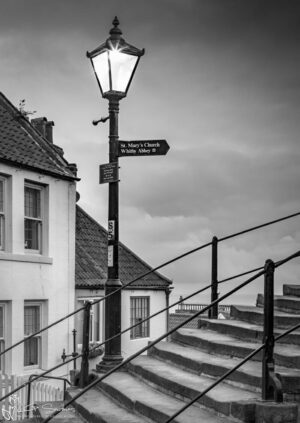 Lamp On The 199 Steps Black And White