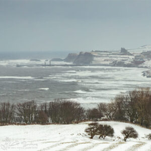 Lythe and Whitby In The Snow Mini Foam Board Print