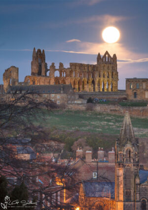 Moonrise Over Whitby Abbey