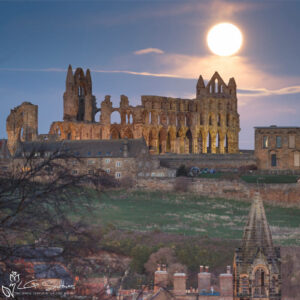 Moonrise Over Whitby Abbey Photo Slate