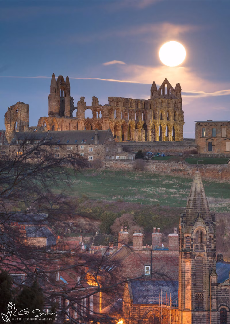 Moonrise Over Whitby Abbey