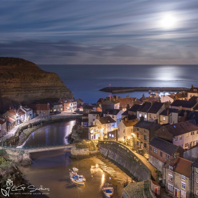 Moonlit Staithes Mini Foam Board Print
