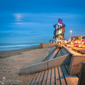 Moonrise At Redcar Photo Slate