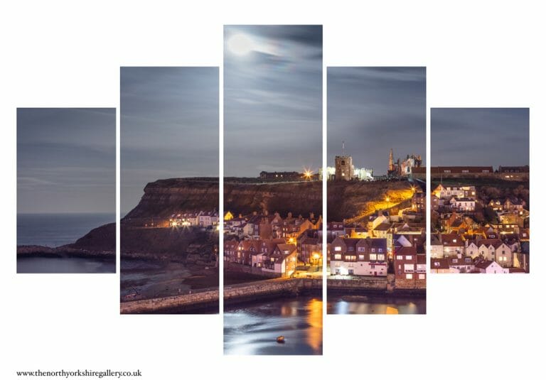 Moonrise Over Tate Hill Whitby 5PCS Wall Art