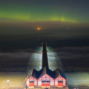 Northern Lights At Saltburn Mini Foam Board Print