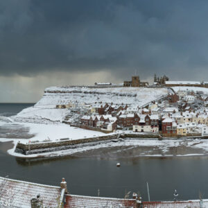 Old Whitby Snow Photo Slate