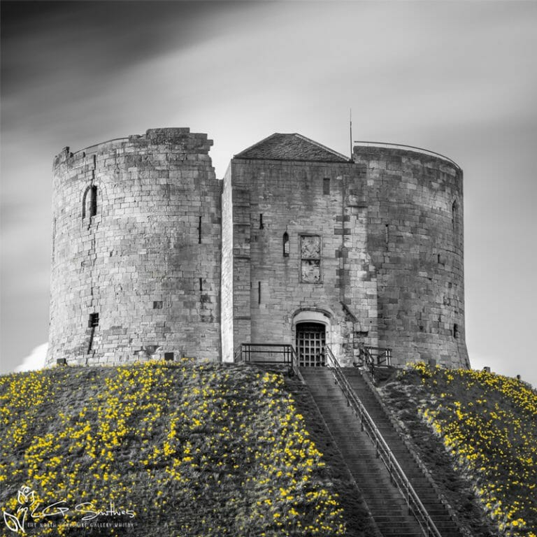 Passing Time Clifford's Tower York Colour Splash Photo Slate