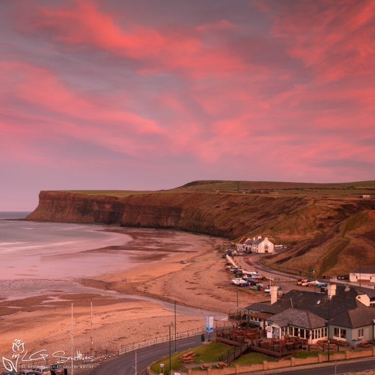 Pink Sunset Over Huntcliff Photo Slate