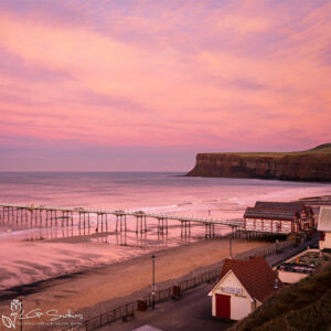 Purple Sky At Saltburn Mini Foam Board Print