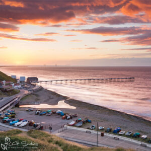 Red Sky At Saltburn Mini Foam Board Print
