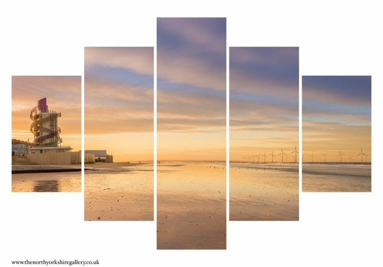 Redcar Beach And Pier 5PCS Wall Art