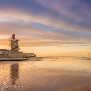Redcar Pier And Beach Sunset Photo Slate
