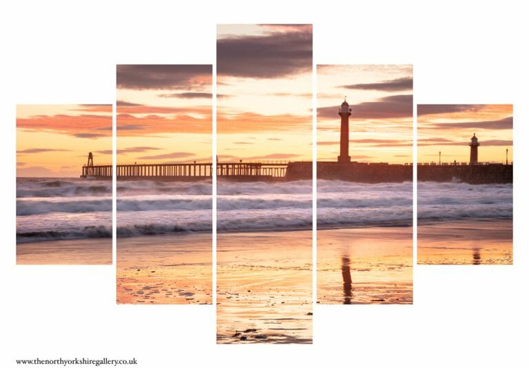 Reflexions On The Whitby Beach 5PCS Wall Art