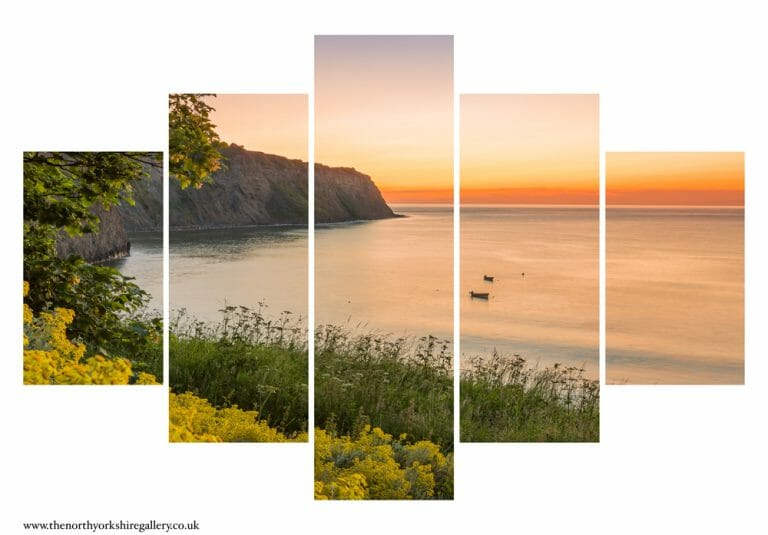 Robin Hoods Bay Golden Sunrise 5PCS Wall Art