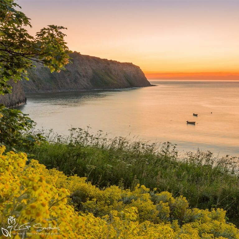 Robin Hood's Bay Golden Sunrise Mini Foam Board Print