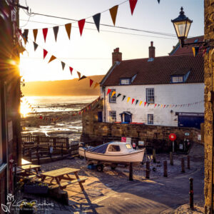 Robin Hood's Bay Sunrise From The Cottages Photo Slate