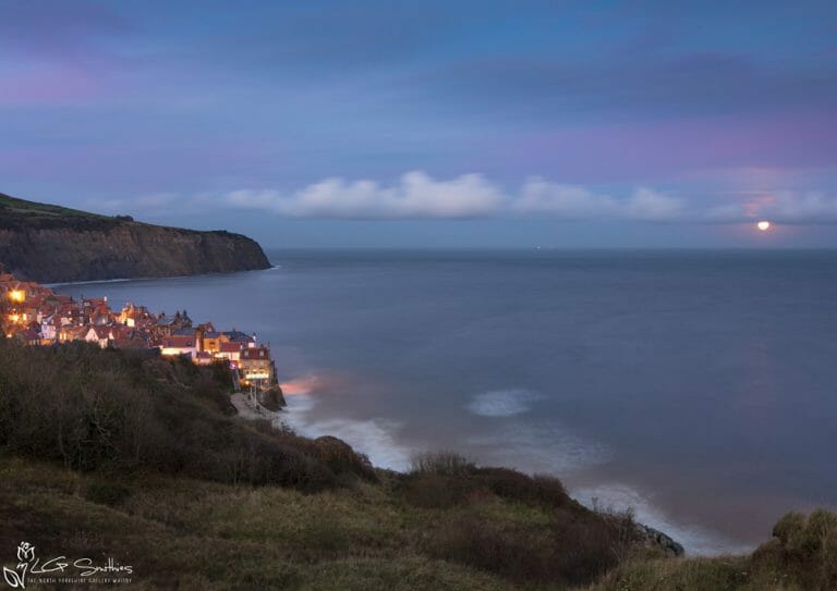 Robin Hood's Bay Super Moonrise From The Cleveland Way