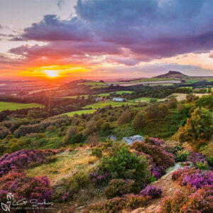 Roseberry Topping From Gribdale At Sunset Photo Slate