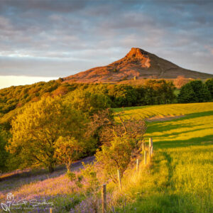 Roseberry Topping Sunset From Cliff Ridge Hill Photo Slate