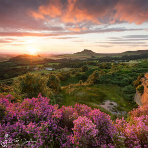 Roseberry Topping Sunset From Cockshaw Hill Quarry Photo Slate
