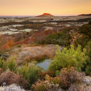 Roseberry Topping Winter Sunrise From Gribdale Photo Slate