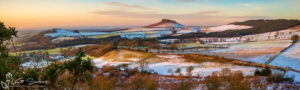 Roseberry Topping Winter Sunset Slim Panoramic